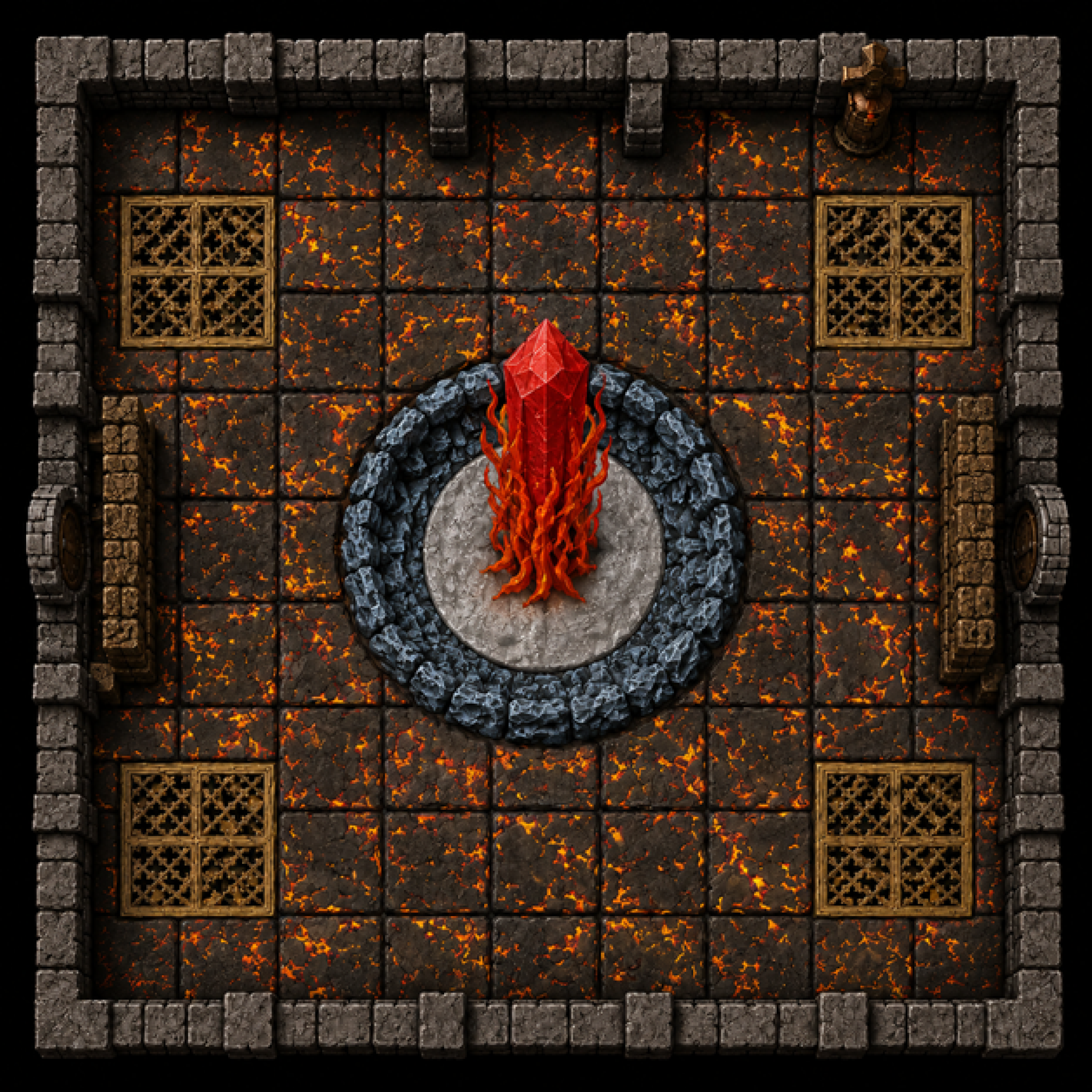 Lava Crytal Center Tile (8×8)