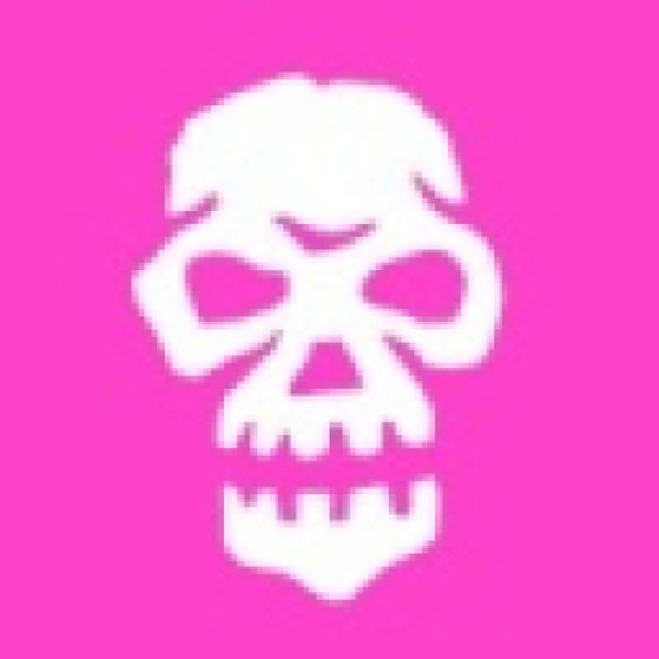 Skull (Pink Background) (1×1)
